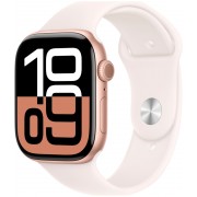 Apple Watch Series 10, 42 мм, корпус из алюминия цвета розовое золото, спортивный ремешок цвета румянец